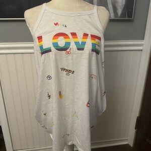 Torrid Pride Love Peace Graphic Classic Fit Tank Top 100% Cotton Size 3 (3XL)